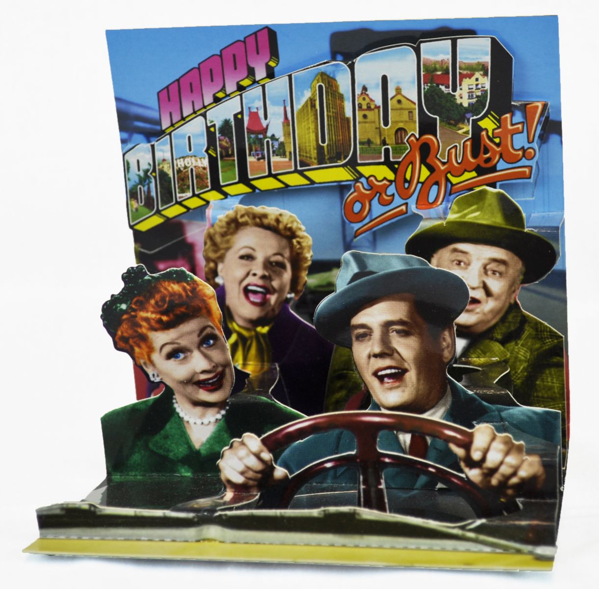 I Love Lucy Road Trip Birthday Or Bust Pop Up 3D Greeting Card